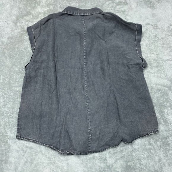 Buffalo David Bitton Sleeveless Button-Up Collared Shirt L 100% Lyocell d0111 - Picture 7 of 8